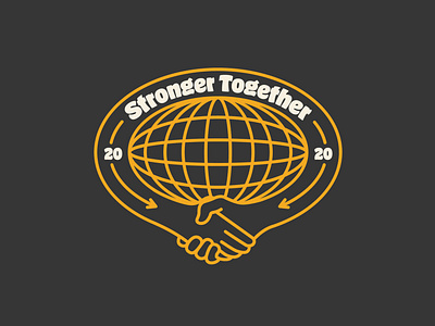 Stronger Together Badge 2020 2020 trend badge badge logo branding icon illustration illustrator logo logo badge mustard mustard yellow simple stronger vector yellows