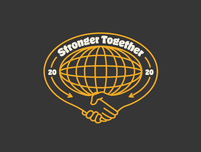 Stronger Together Badge 2020 2020 trend badge badge logo branding icon illustration illustrator logo logo badge mustard mustard yellow simple stronger vector yellows