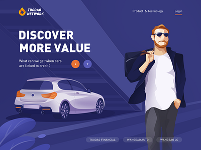 Tuodao Webpage auto banner branding car colors finance financial illustration model typography ui vector webpage
