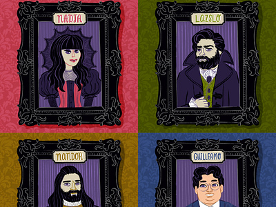 What We Do in the Shadows art artwork character design digital art digital illustration fan art guillermo del toro halloween illustration lazslo monsters nadja nandor portrait spooky theshadowsfx vampire