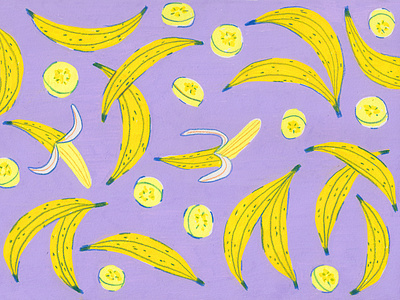 Go Bananas art artwork banana bananas drawing food art food illustration fruit fruit illustration illustration pattern pattern design posca posca pen sketchbook surface design surface pattern design
