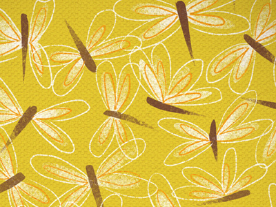 Dragonfly pattern dragonflies fabric illustration insects pattern design repeat yellow