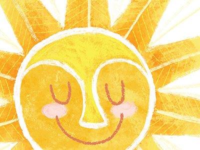 You Are My Sunshine bright childrens art illustration sun texture yellow