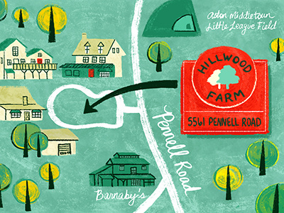 Hillwood Farm Map illustration map