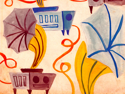 Gramophones! gramophone illustration paint sketchbook watercolor