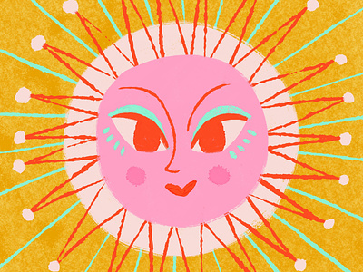 Sunshine art artwork character design digital art digital illustration digital painting illustration midcentury style sun sunshine