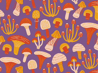 Toadstools and Fungi - Pattern