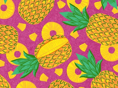 Pineapple Punch art artwork digital illustration food and drink food art food illustration food pattern fruit fruit pattern illustration pattern pineapple pineapple pattern procreate repeat pattern summer surface design tropical