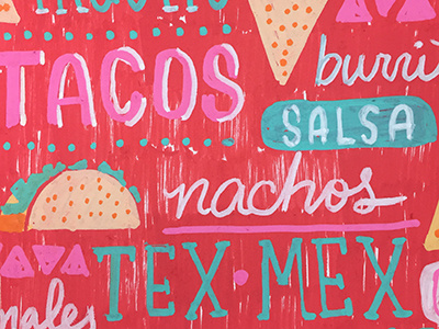 Tex Mex handlettering illustration lettering painting pattern posca surface pattern tacos tex mex typography