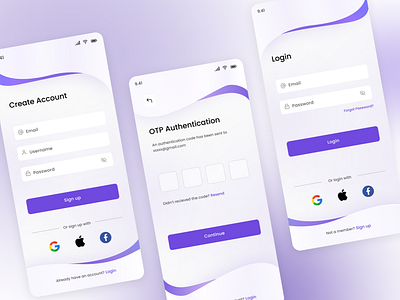 Login & Sign Up Screens by Vishwani Vilochana on Dribbble