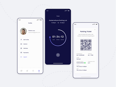 Find a parking spot - Mobile App app design booking car park find parking space finder location mobile ui modern app design parking app ui vehicle vehicle parking