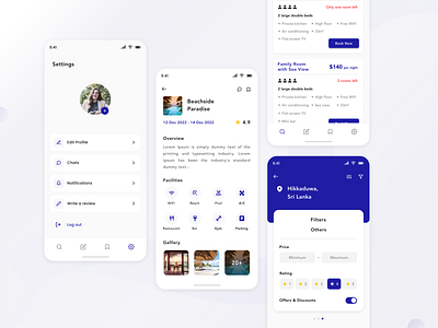 Hotel Booking Mobile App android app design booking case study design finder holiday hotel ios minimal mobile app mobile ui modern modern app design ui ui ux user interface vacation