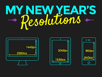 My New Year's Resolutions download free freebie imac ipad iphone joke new photoshop psd quibble resolutions size year