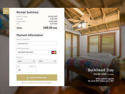 Daily UI Challenge #02 — Credit Card Checkout app card challenge checkout credit daily hotel payment rent ui ux