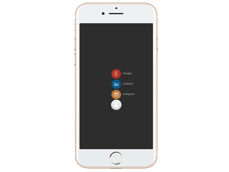 Simple Social Icon Log In Button app framer gif google hover icon instagram linkedin social ui ux