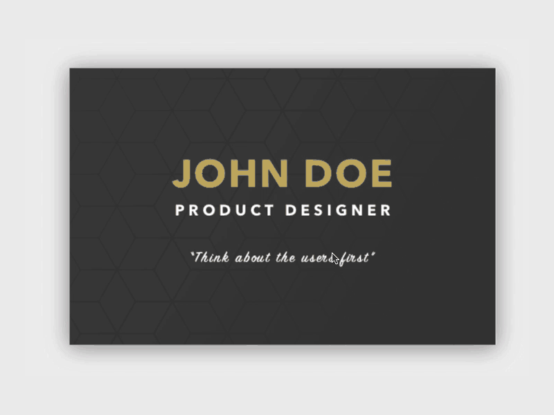 Designer Business Card Animation