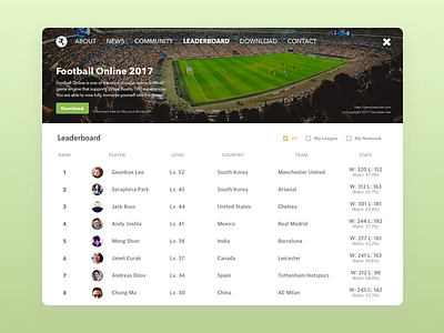 Daily UI Challenge #19 - Leaderboard 2d app challenge daily design download football leaderboard ranking soccer ui ux