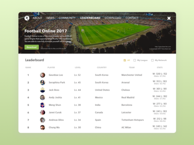 Daily UI Challenge #19 - Leaderboard 2d app challenge daily design download football leaderboard ranking soccer ui ux