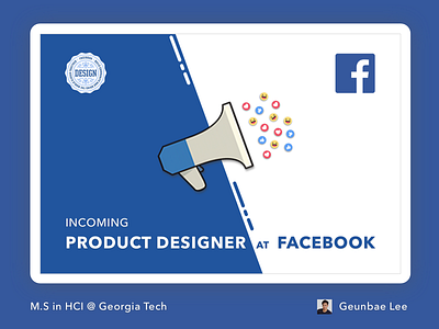 [Accepted Job Offer] Facebook Product Designer card congratulations design emoji facebook job megaphone offer product reaction ui ux