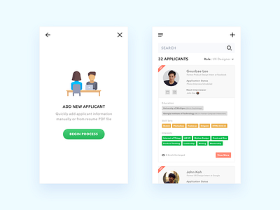 Recruiting - Applicant Management App applicant application challenge daily design experience intern management recruiting ui user ux