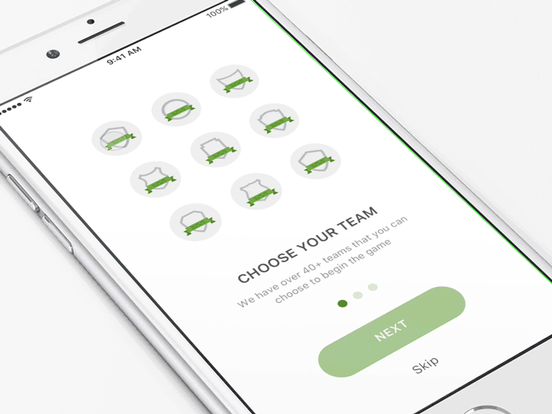 Daily UI Challenge #23 — Onboarding Prototype (Soccer Game App)
