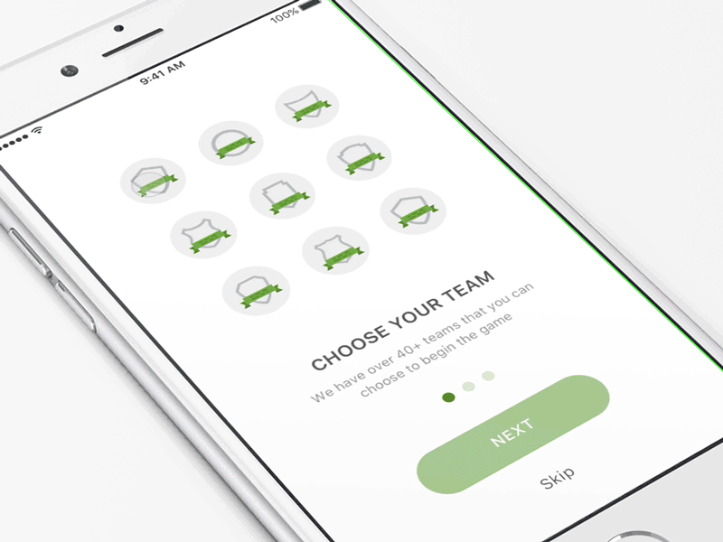 Daily UI Challenge #23 — Onboarding Prototype (Soccer Game App) 023 app challenge daily mobile onboarding principle prototype rating soccer ui