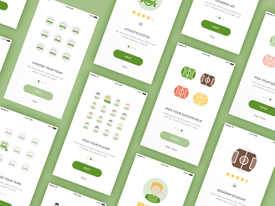 Daily UI Challenge #23 — Onboarding Design (Soccer Game App) 023 challenge daily interaction mobile onboarding prototype rating showcase soccer ui