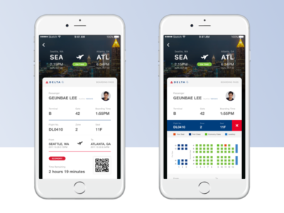 Daily UI Challenge #24 — Boarding Pass Design 023 airline airplane boarding challenge daily delta mobile pass profile ticket travel