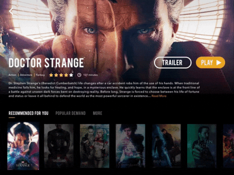 Daily UI Challenge #25 — TV App Prototype 025 app daily movie netflix poster principle prototype slider tv ui video