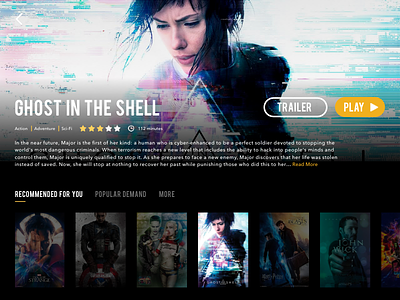 Daily UI Challenge #25 — TV App (Ghost in the Shell)