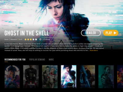 Daily UI Challenge #25 — TV App (Ghost in the Shell) 025 app daily movie netflix poster principle prototype slider tv ui video