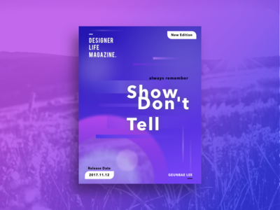 Show, Don't Tell Poster Concept booklet color creative design designer geometry layout poster typography ui