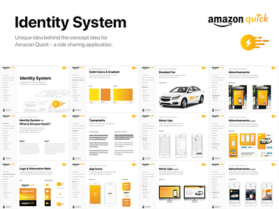 [Brand Identity] Amazon Quick - Ride Sharing App ads advertisement amazon app brand concept design identity ride share system
