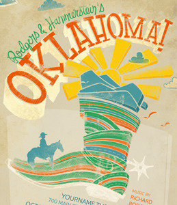 Oklahoma! poster hand lettering illustration poster