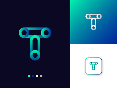 Tech Letter T Creative Modern Logo app branding business connect creative dot graphic design letter letter logo logo modern science t technology typography