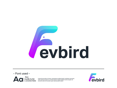 Modern Letter F with Negative Space Bird Logo Design