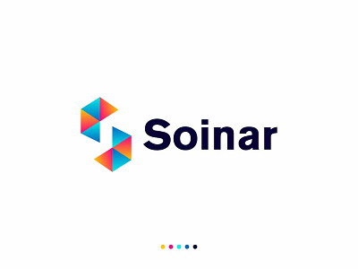 Modern Colorful Hexagon Geometric Letter S logo Design