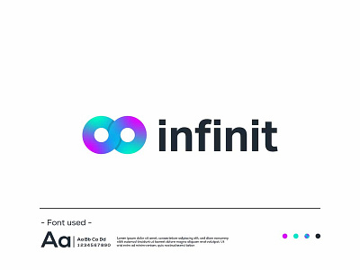 Abstract Gradient Infinity Modern Concept Logo Design