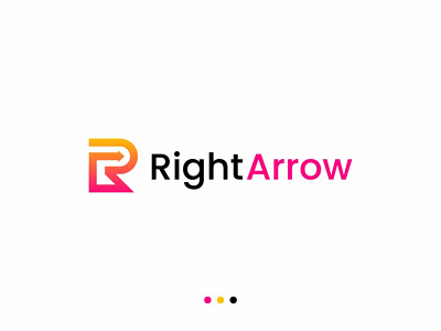 Right Arrow Modern Letter R Logo Design