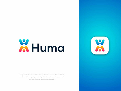 Letter H Human People Creative Business Logo Design