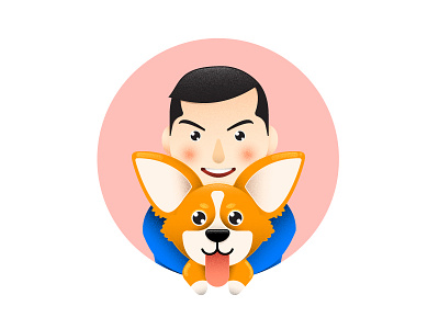 Corgi Lover Portrait animal corgi dog illustration pet portrait vector art