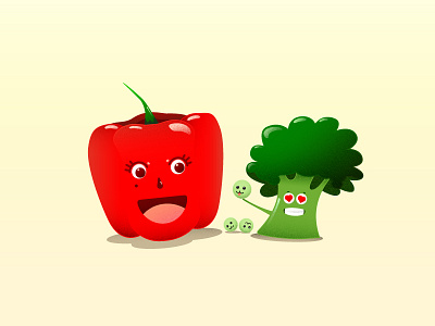 Vegetables in love food green health illustration love vegetable