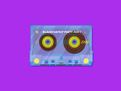 Blackformat Party Mix Cassette blackformat cassette illustration music party mix transparent cassette vector art