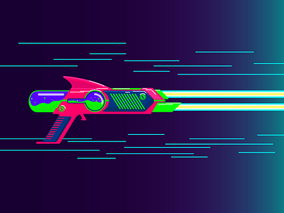 X Beam Raygun alien beam blackformat gun illustration pew pew raygun sci fi space vector weapon