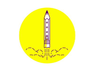 Pencil launch icon art supplies icon pencil pencil launch rocket vector icon