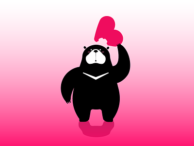 Love bites animal bear bear love black bear heart illustration love valentines day vector art