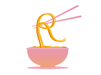 R for Ramen challenge color food icon letter r ramen type typehue