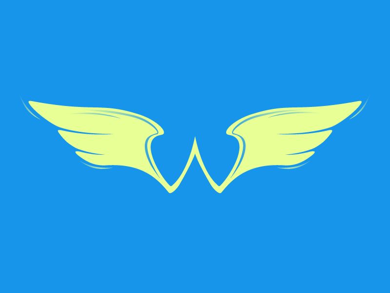 Wings, Typehue Week 23: W icon w letter type typehue wing wings
