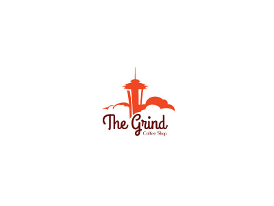 The Grind Coffee Shop coffee coffee shop grind logo logo design seattle space needle the grind thirty logo thirtylogos thirtylogoschallenge