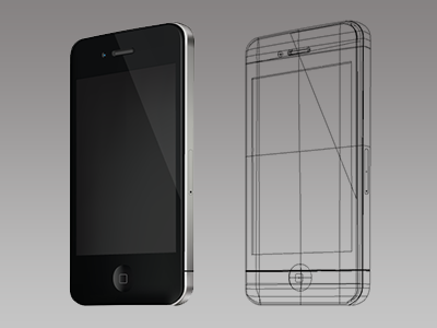 Gradient Mesh - iPhone 4 apple gradient mesh illustration iphone vector wire frame